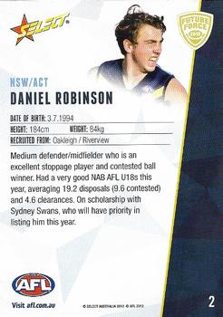 2012 Select Future Force #2 Daniel Robinson Back